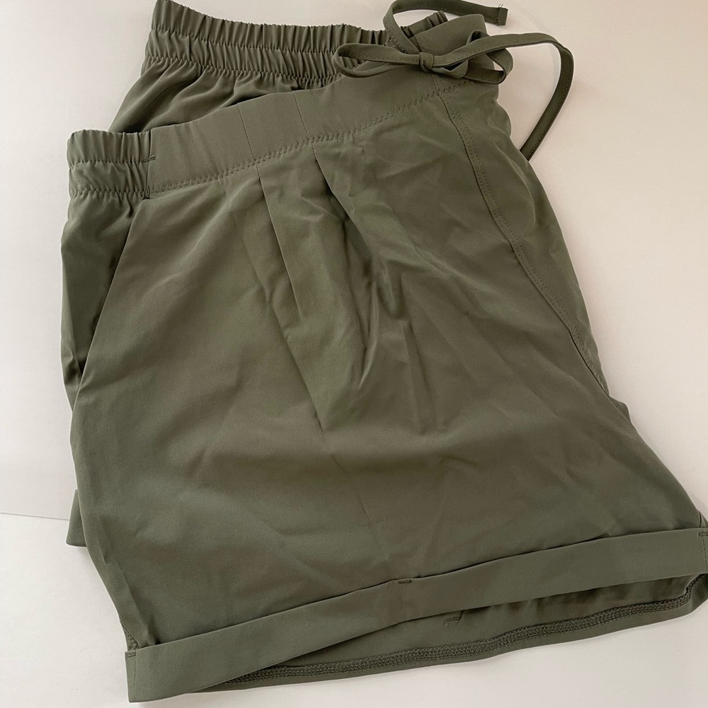 Army Green Zyia Active Shorts Drawstring Pockets Casual Comfort Size 3 XL - Picture 2 of 7